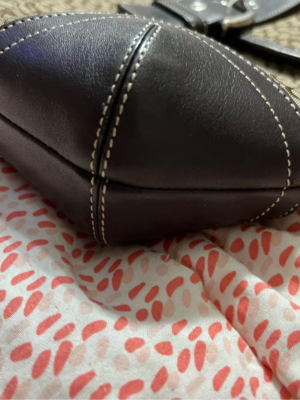 Coach Brown Signature Canvas Shoulder Bag with Dark Brown Leather Accents - Picture 6 of 12